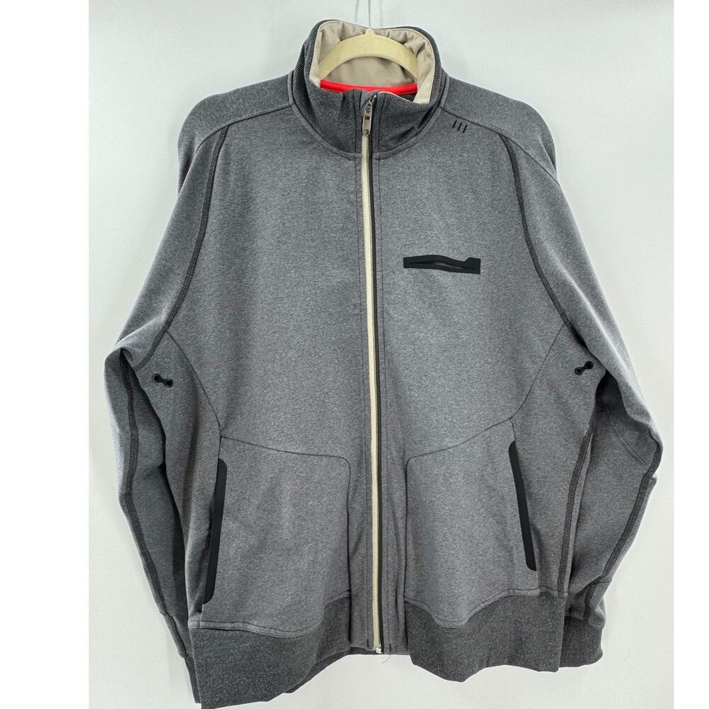 Lululemon Mens Gray Jacket Full Zip Bomber Warm Up Track Active Performance L